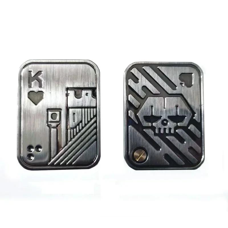 Magnetic Push Card Pushing Plate Mechanical Slider Haptic Coin Metal Anti Stress Reducing Sensory Toy Mini Fidget Relieve Adults