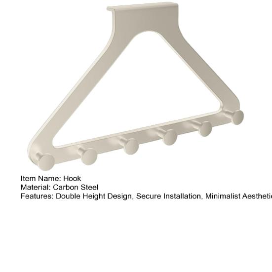 Hook Up Over Door Hooks Double Height No Drill 6 Hooks Towels Robes Dresses Sturdy Damage-Free Installation Hanging