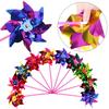 10Pcs Plastic Kids Toy Windmill Pinwheel Wind Spinner Lawn Garden Party Decor