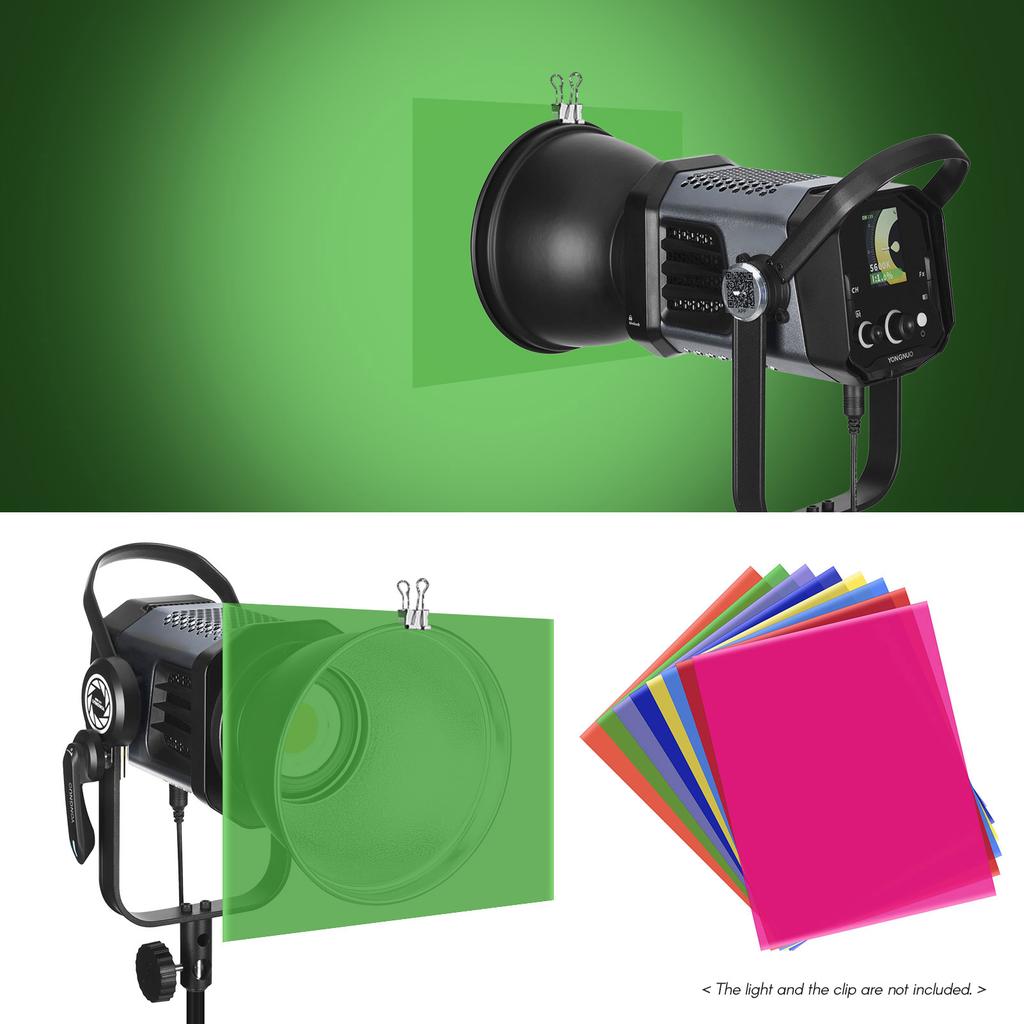 Набор из 8 цветов ПЭТ Прозрачный Гелевый Светофильтр 50 * 40см 20 * 16дюймов Цветные Накладки Тонированные Коррекционные Гели Свет