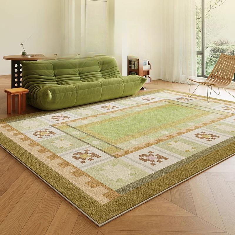 Moroccan Style Rugs for Bedroom Large Area Living Room Decoration Green Carpet Fluffy Soft Lounger Floor Mat Thick Washable Rug