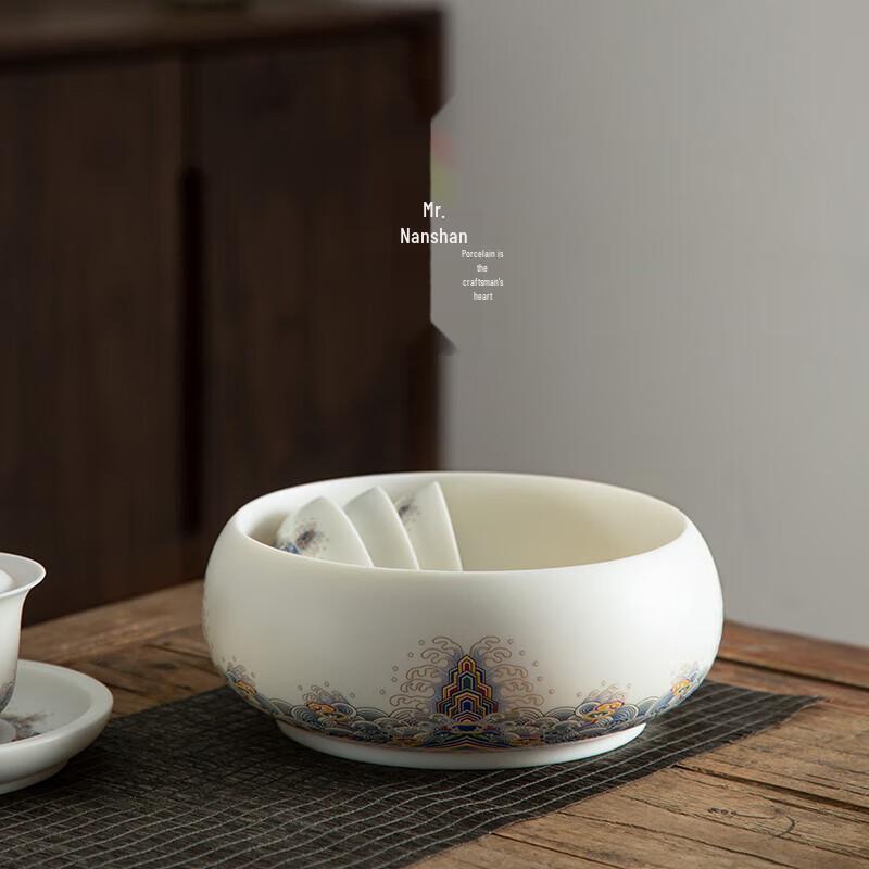 Наньшань г-н. Керамическая чаша для омывания чая (Морской и Скальный Узор)