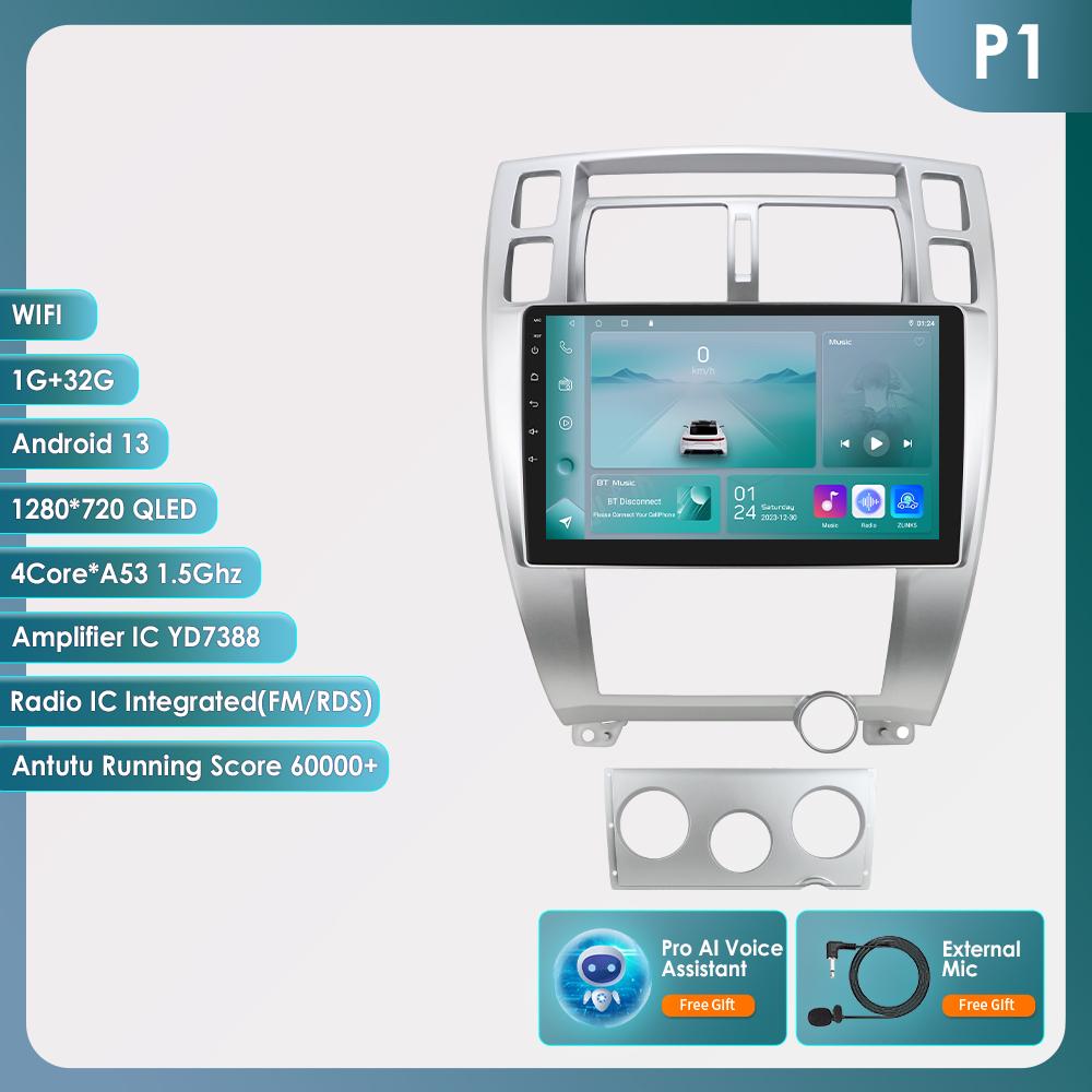 Hizpo 8-ядерный интеллектуальный экран AI Android Autoradio для Hyundai Tucson 2004-2009 Автомобильный радиоприемник Мультимедиа Видеоплеер GPS Навигатор Головное устройство Carplay 4G RDS FM