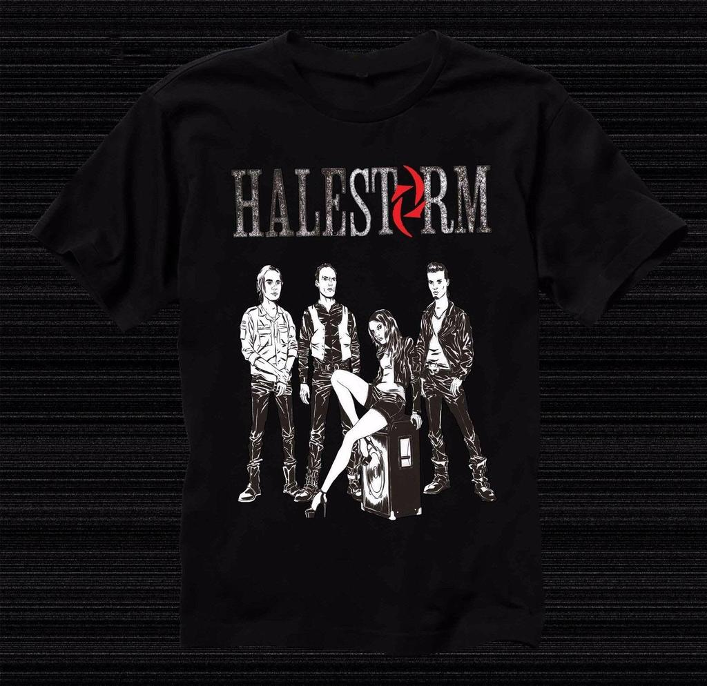 Halestorm American Hard Rock band Cotton Black Full Size Unisex Shirt AG246