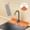 Foldable Silicone Kitchen Faucet Mat - Multi-Functional Sponge Drain Rack & Splash Catcher for Sink & Countertop Protection