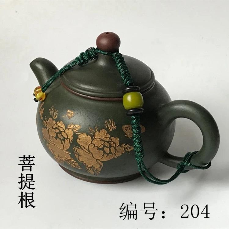 Китайский одноразовый веревочный держатель для чайника, натуральный корень бодхи, лотос, ручная работа, фиолетовая песочная чашка для чая, полностью ручная работа