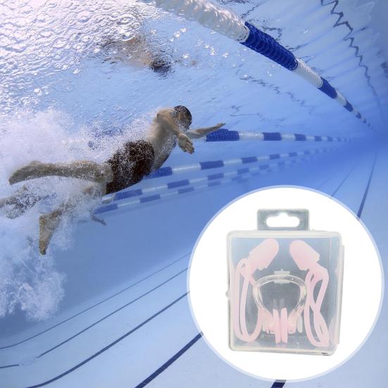 Swimming Earplug Compact Strong Toughness Comfortable Fit Swim Nose Clip Water-resistant Swimmers Earplug Swimming Earplug Diving Use
