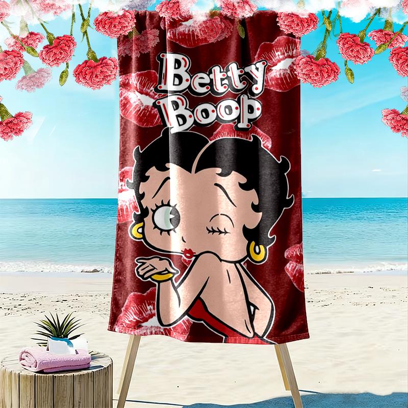 1pc Betty Boop Beach Towel, Outdoor Activities Perfect Summer Travel Supplies, As A Gift for Festivals