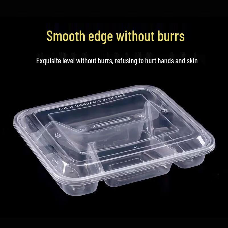 JINGRX Disposable 4-Compartment Meal Containers