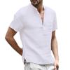 Men's Short Sleeve T-shirt Cotton and Linen Casual Men T-shirt Solid Color Summer Shirt Male Cozy Breathable US Size