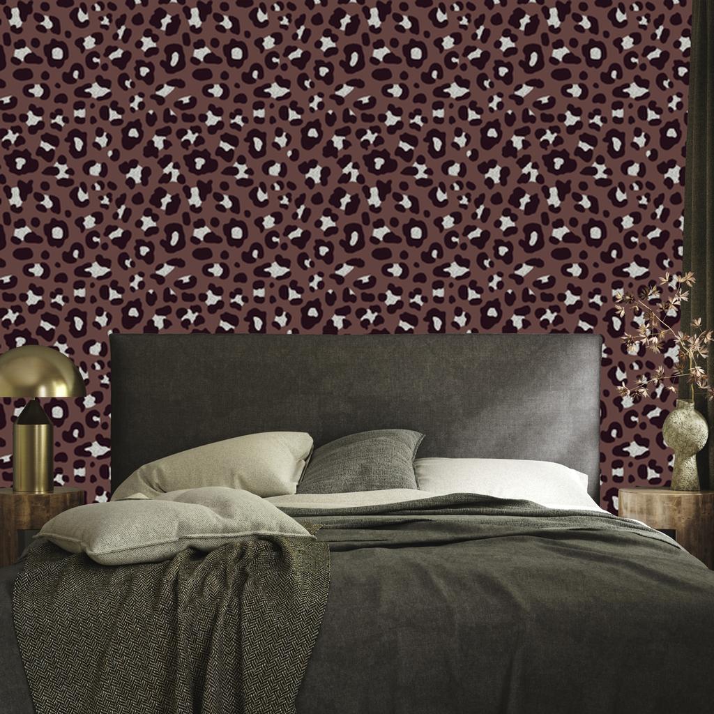 Animal Skin Wallpaper Burgundy 50x1000