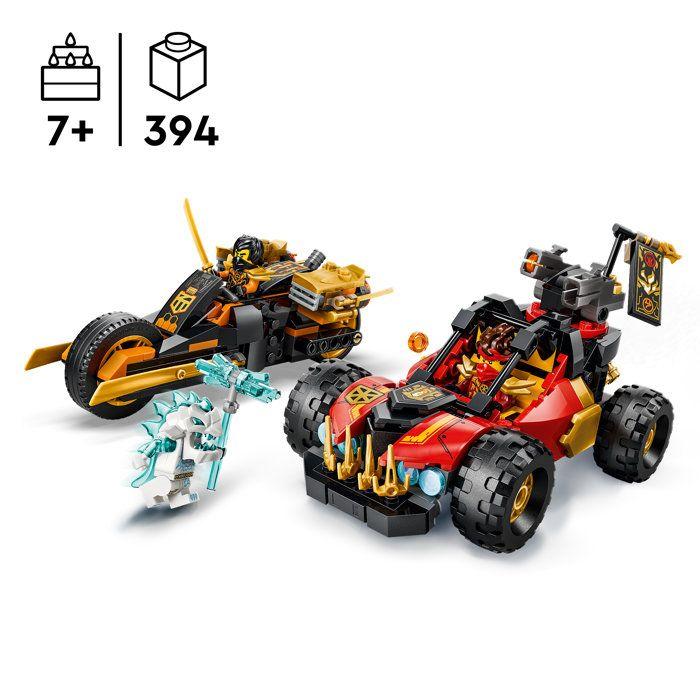 LEGO NINJAGO 71864 Véhicules Combinables de Kai et Cole - Jouet Voiture de Ninja des 7 ans