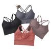 Plus Size Ribbed Strappy Sports Bra - Shockproof, Comfortable & Thin for Women’s Fitness