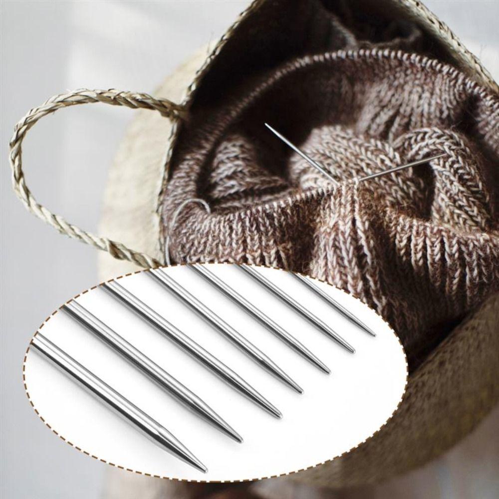 3 шт. Круговые спицы для вязания крючком, металлические петли из нержавеющей стали, спицы для вязания, ручная работа