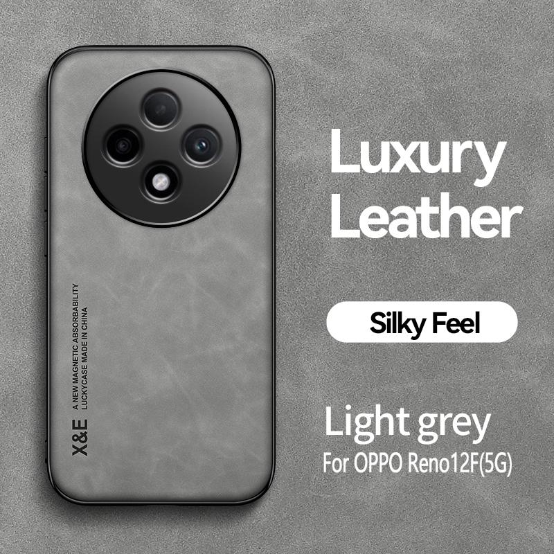 KEYSION Роскошный ретро-чехол из искусственной кожи для OPPO Reno12 F 5G, мягкий силиконовый + противоударный чехол для задней панели телефона из поликарбоната для OPPO Reno 12 F 12F 5G