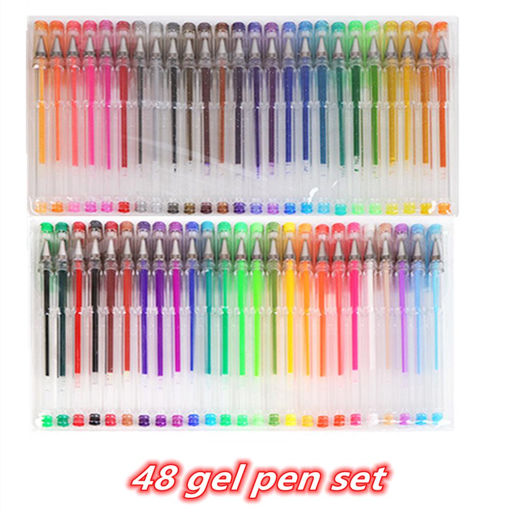 24/48/100pcs Gel Pens for Coloring Books, Color Gel Markers for Drawing Painting Writing, Art  School Supplies