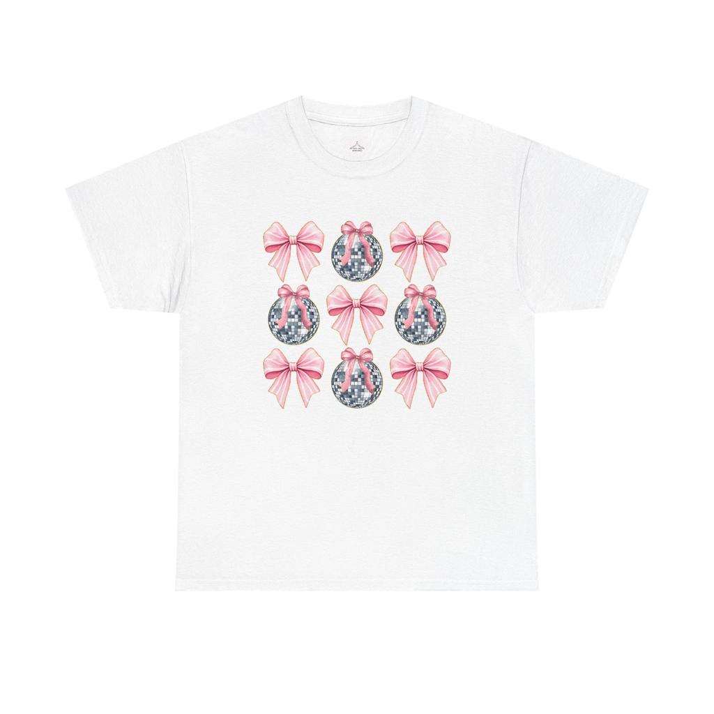 Charming Disco Bow, Cute Unisex Graphic T-Shirt, Perfect Gift for Her, Casual