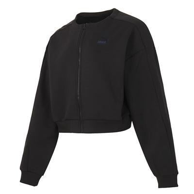 Модная повседневная трикотажная короткая куртка на молнии, женские куртки, черная 628131-01