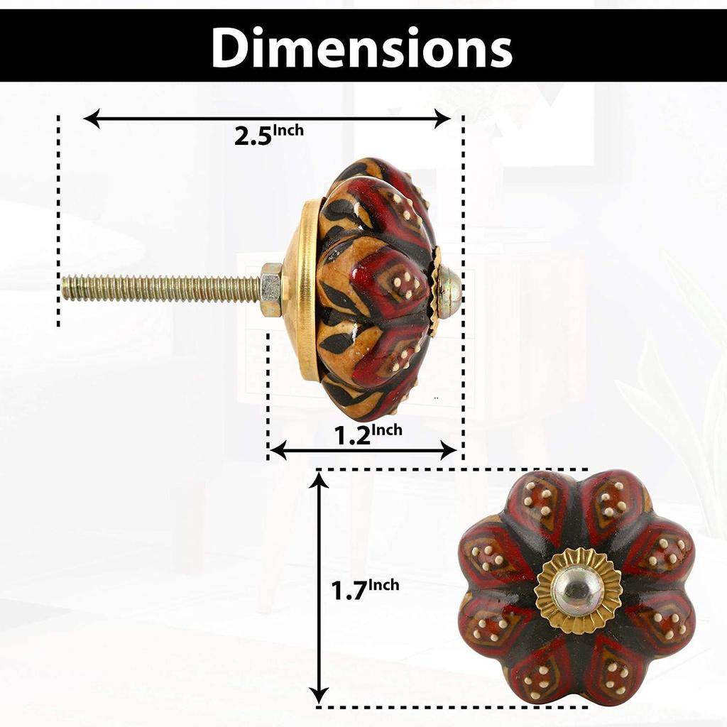 Керамические ручки World Дверные ручки для ящиков Винтажные Ручной работы Синяя мандала Ручка для шкафа для кухни Гардероб Мебель (Разноцветный, Упаковка из 10 штук)