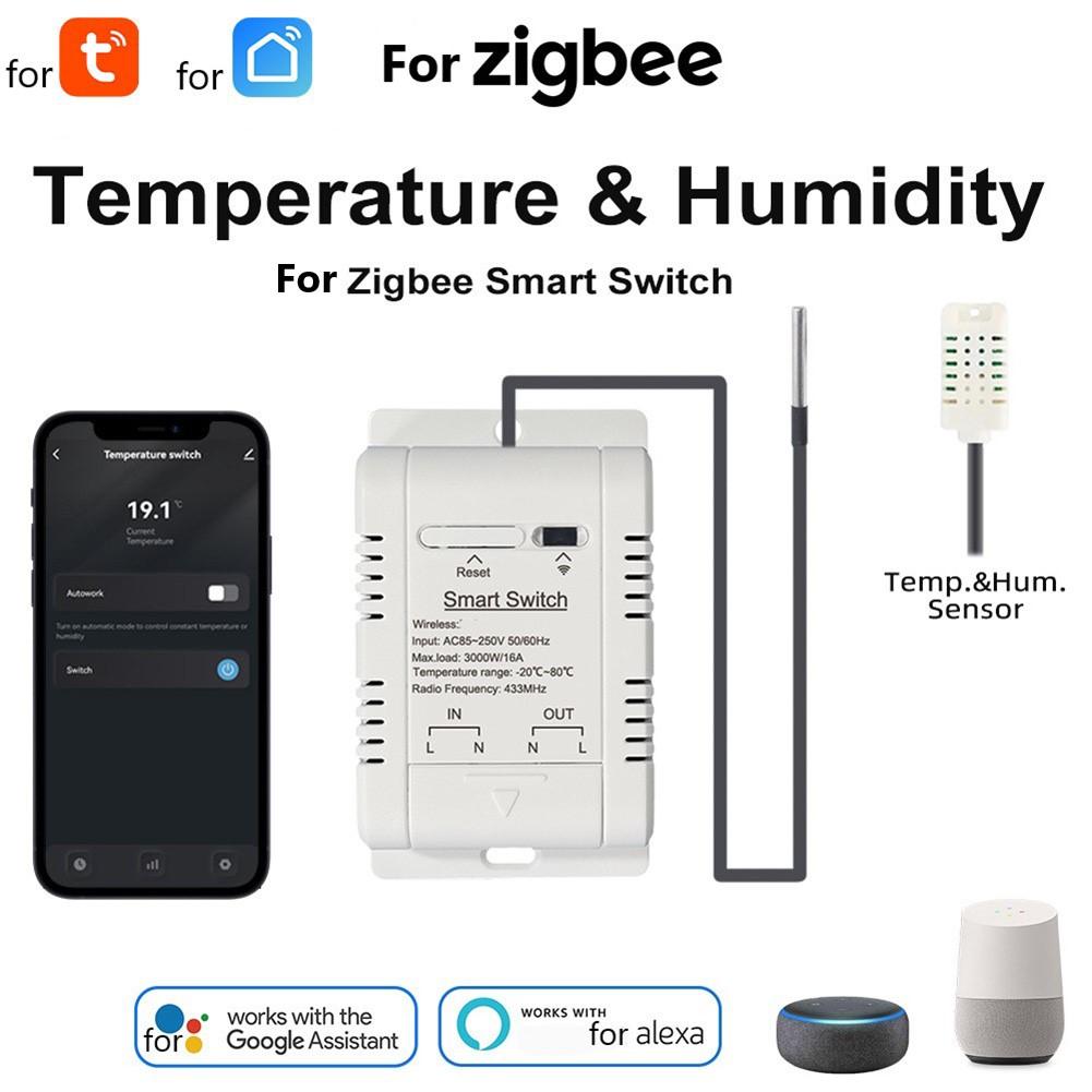 Умный термостат для Zigbee и Tuya для контроля температуры и влажности, совместимый с голосовыми помощниками