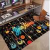 Music Guitar Theme Soft Crystal Velvet Rug Custom Name & Text Print Non Slip Floor Rug for Bedroom Living Room