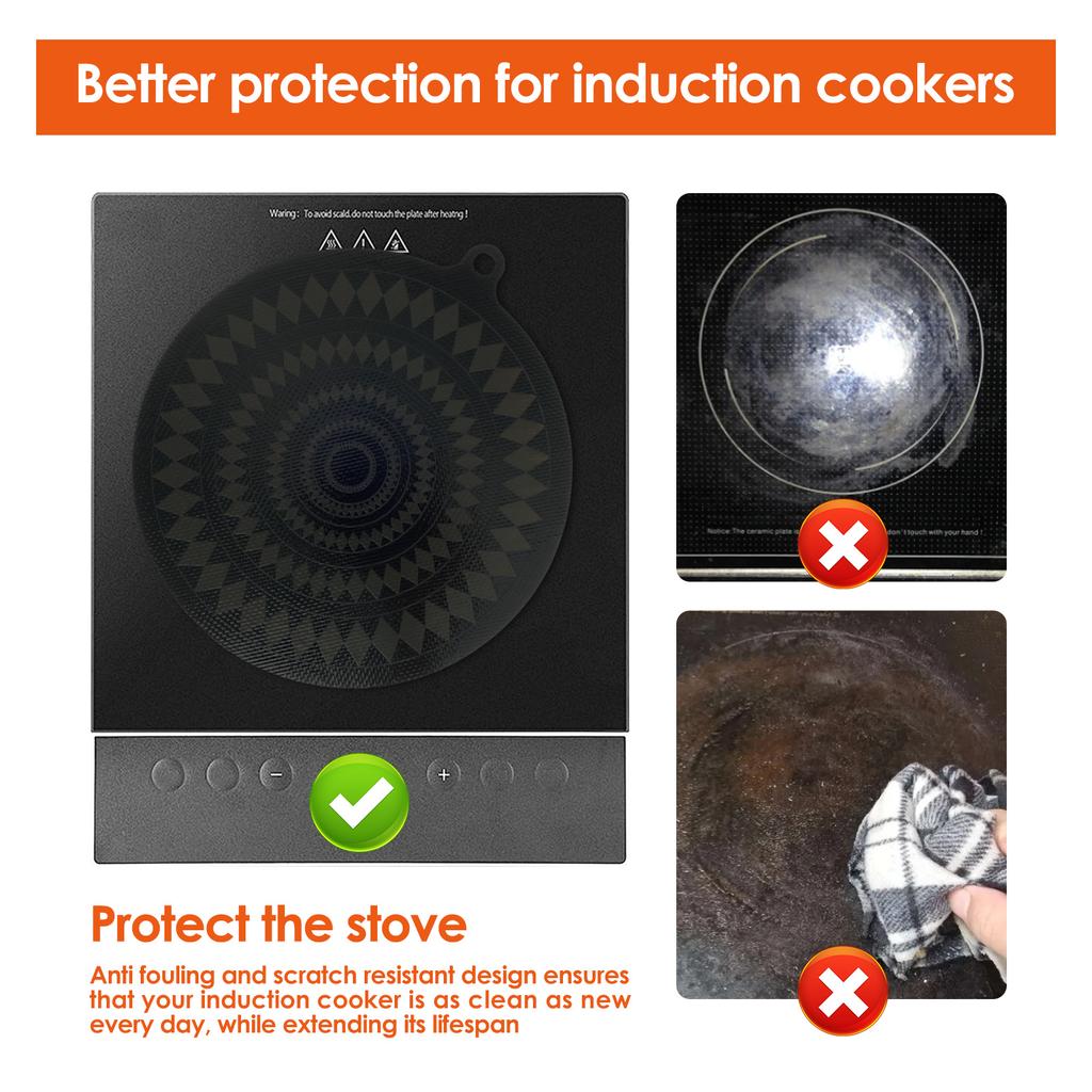 4 шт. Силиконовый коврик для индукционной плиты Термохромная защитная крышка для индукционной плиты Термостойкая защитная подкладка