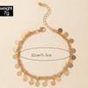 Charm Gold Color Wafer Tassel Anklet for Women Iron Alloy Metal Foot Chain Beach Jewelry