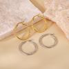 Элегантные серьги-кольца из титановой стали, плетеные иглой, 2025 г. - Высококачественный, стойкий к выцветанию дизайн для женщин
