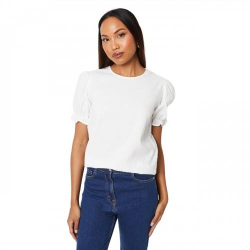 Принципы Женская/женская футболка с фактурной оборкой на манжетах