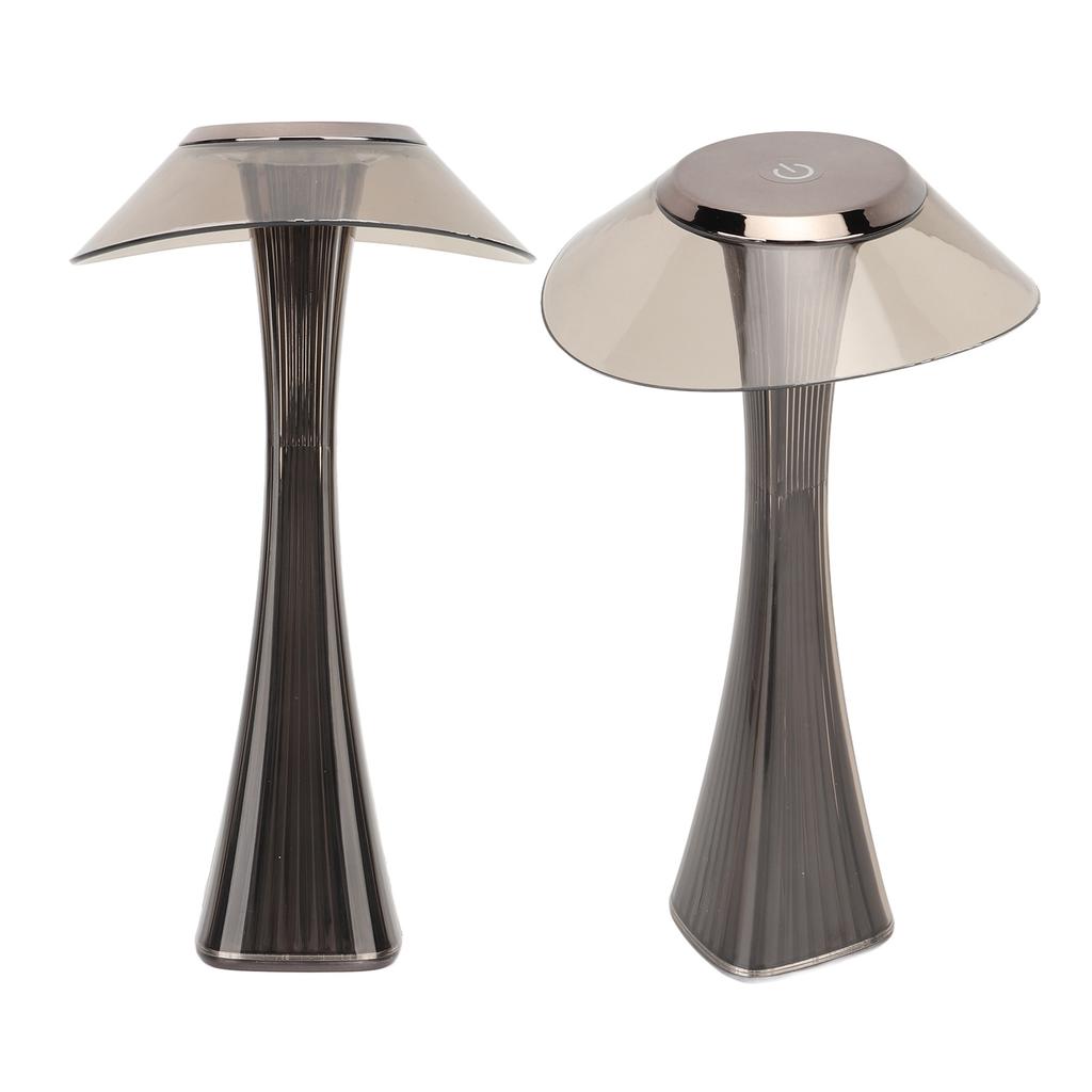 LED Table Lamp USB Charging Night Light 3 Lighting Mode with Touch Sensor for Home Room Smoky Grey