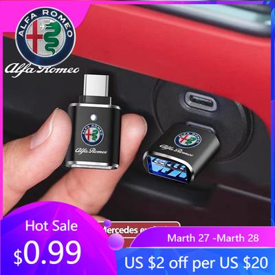 Для автомобиля Alfa Romeo Мини-конвертер с интерфейсом Type-C на USB 3.0, адаптер для зарядки для Alfa Romeo Giulia Stelvio Giulietta Mito Tona