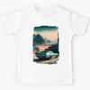Car In Futuristic Landscape Kids T-Shirt