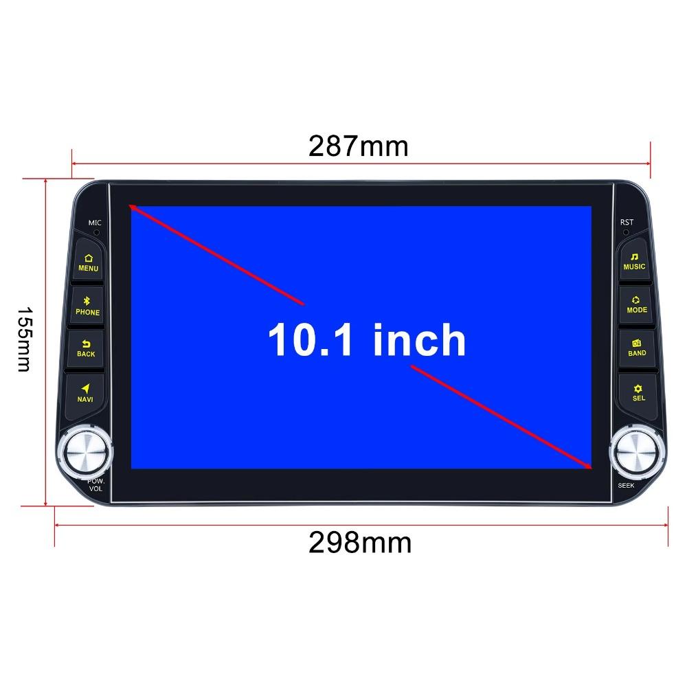 10'' 2din Android Universal Car Radio Stereo Player FM BT GPS WIFI Carplay Android Auto MIrrorlink Reversing Function DVR Record