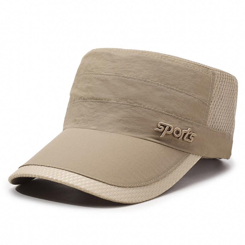 Быстросохнущая мужская повседневная солнцезащитная козырек тонкая дышащая сетчатая кепка повседневная армейская шляпа с плоским верхом Tide