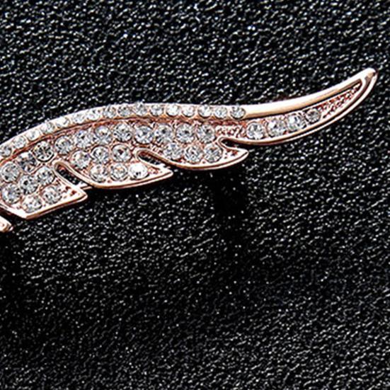Женская брошь в форме пера, нержавеющий воротник, противоскользящая сумка, пальто, шляпа со стразами, шарф, украшение, одежда
