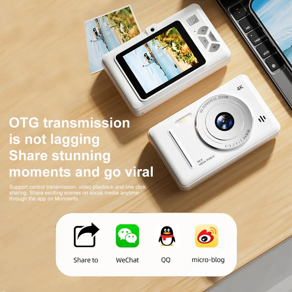 4k Digital Camera Retro CCD Portable Camera 50 Million Pixels Auto Focus Entry-level Camera Dual Camera LED Flash Student Camera