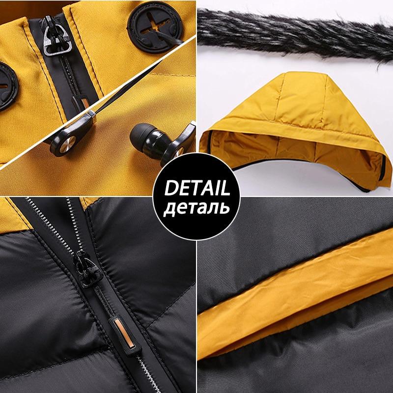 Зимняя куртка мужская с капюшоном толстая теплая хлопковая верхняя одежда мужская пэчворк парка и пальто ветровка парки