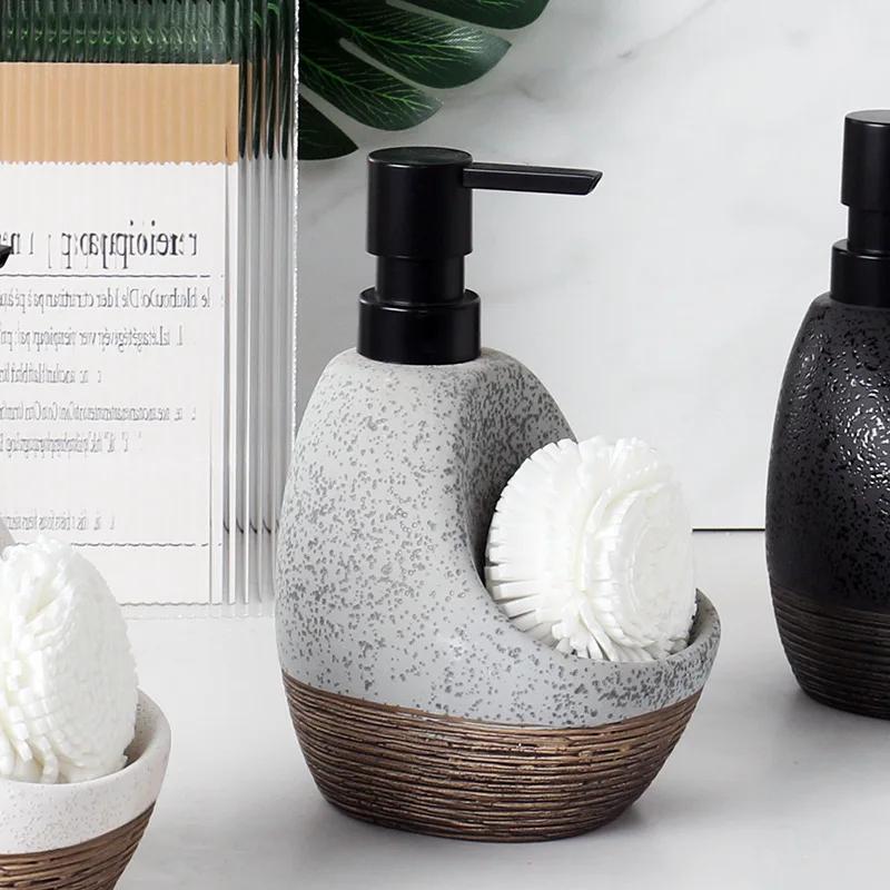 Творческий бытовой флакон для косметики, дезинфицирующее средство для рук, керамическая бутылка для лосьона, высококачественный флакон двойного назначения для ванной комнаты, нажимного типа