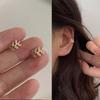 Simple Style Ear Clip Gold Non-piercing Earring For Women Vintage Rhinestone Stars Ear Cuff Girls Jewelry Gifts