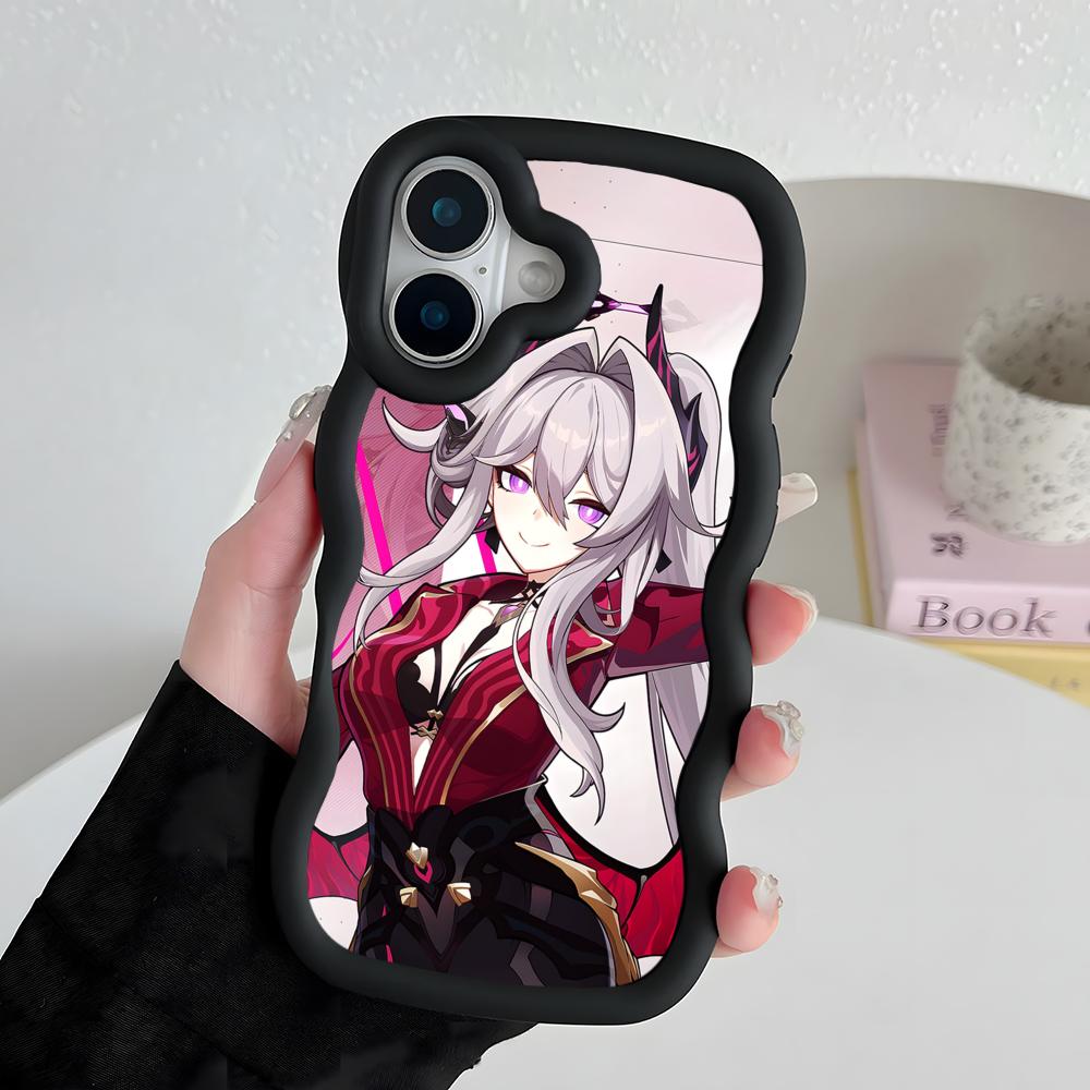 HSR Thelema Чехол для мобильного телефона из ТПУ с волнистым краем для iPhone 17 16 15 14 13 12 11 Air Pro Max Plus Цветная крышка