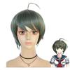 Anime Short Wig Danganronpa Naegi Komaru Dark Green Cosplay Costume Dangan Ronpa Another Episode Heat Resistant Hair Women Wigs