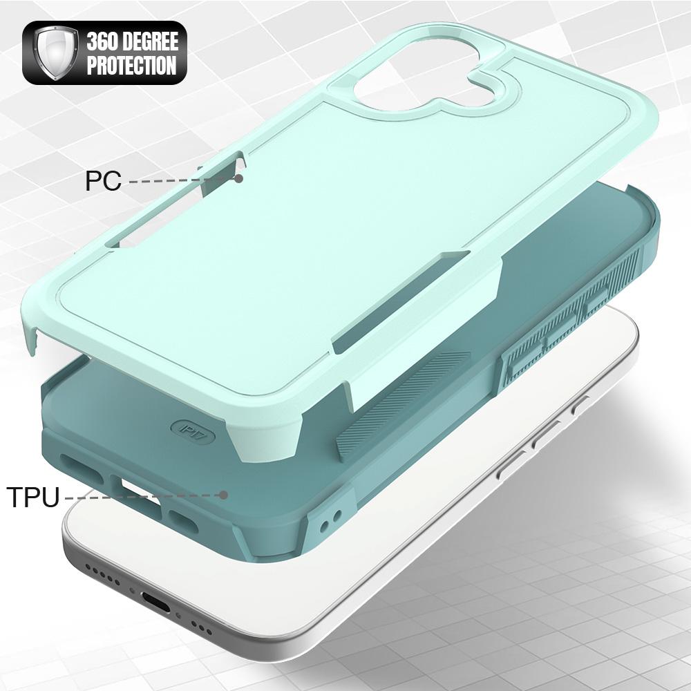 For iPhone 17 Case 2 in 1 PC + TPU Shockproof Phone Cover