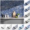 Luxury Marble Skirting Corner Wall Sticker Bathroom Office Glass Waist Line Home Decor Waterproof Floor Waveguide Art Wallpaper