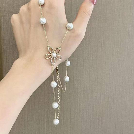 Женское ожерелье, удлинительная цепочка в форме цветка, выдалбливают искусственный жемчуг, регулируется, украшение для шеи, выпускного вечера