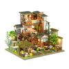 DIY Miniature Dollhouse, Bamboo Spring Garden, Ancient House, 3-Story Garden, Handmade Craft Kit for Adults (K003-A)