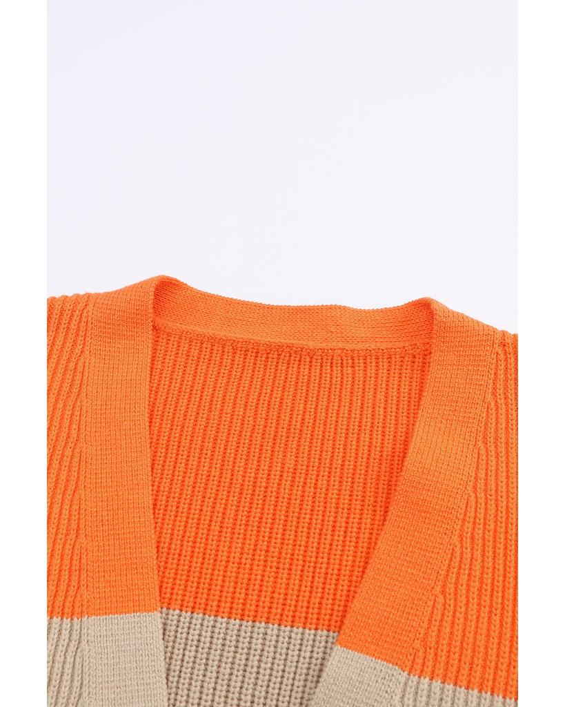 Azura Exchange Шикарный вязаный кардиган в стиле колор-блок