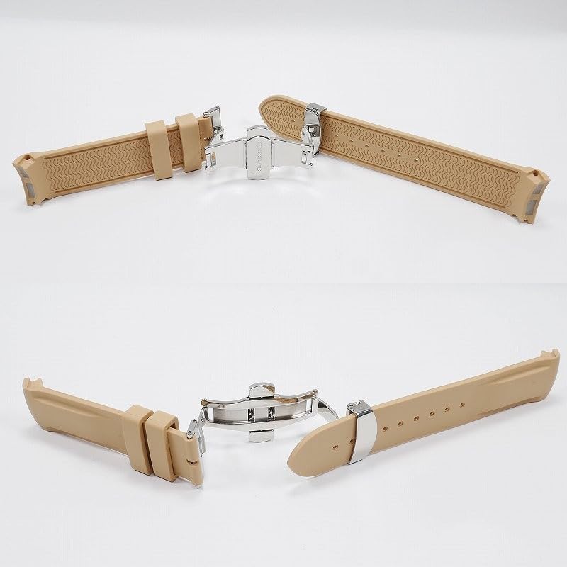 Эксклюзивный резиновый ремешок Swatch x OMEGA с D-образной пряжкой (Светло-коричневый)