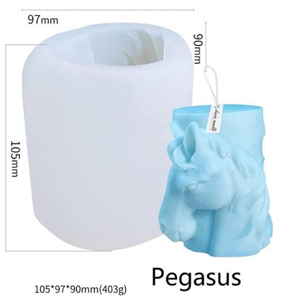 Силиконовая форма для свечей Animal Relief Волк Медведь Лошадь Лось Цилиндрическая форма Форма для свечей ручной работы Форма для поделок Домашний декор