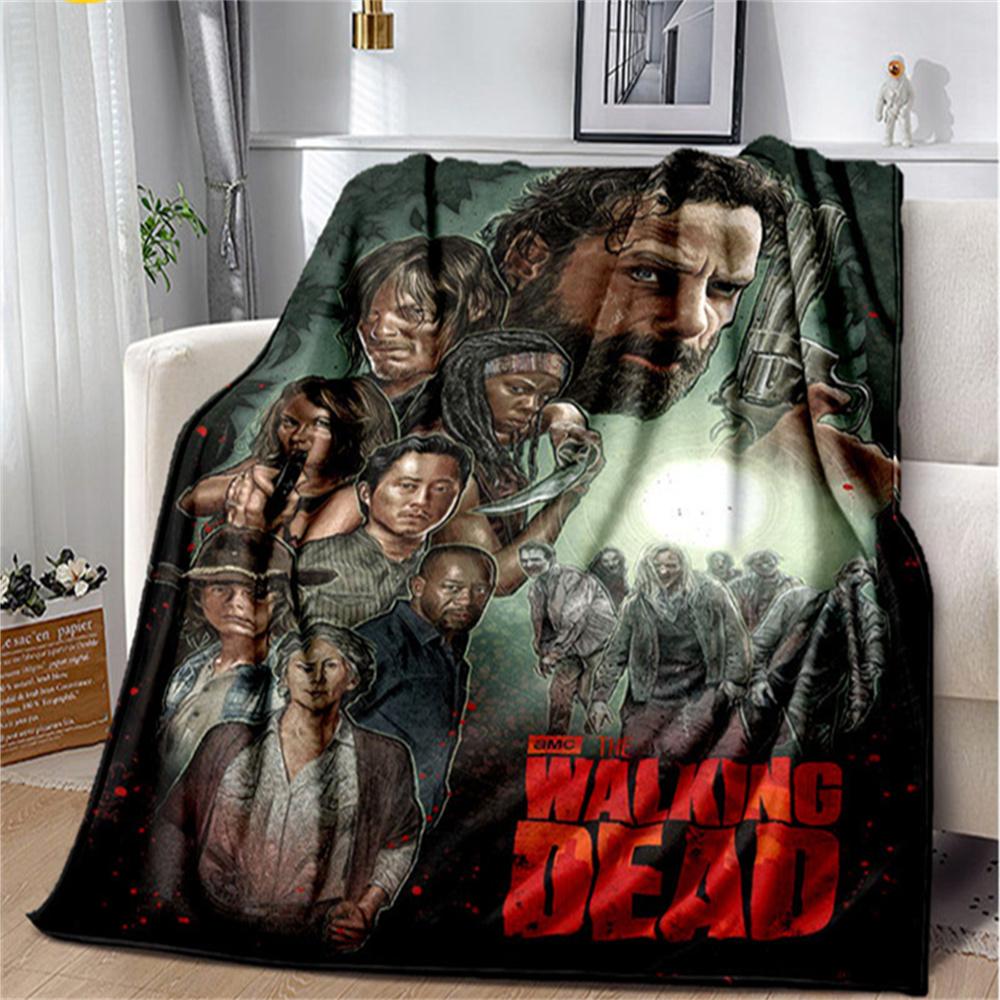 Мягкое плюшевое одеяло с изображением ужасов «Ходячие мертвецы», фланелевое одеяло, одеяло для гостиной, спальни, кровати, дивана, чехол для пикника Bettdecke