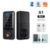 A1 TT Lock/Tuya WiFi Автоматический отпечаток пальца Умный дверной замок Цифровой электронный дверной замок с датчиком двери Пароль/IC-карта/приложение/ключ